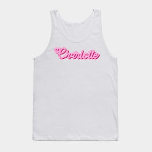 Charlotte name pink heart Tank Top